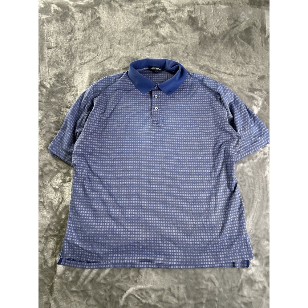 Polo Golf Ralph Lauren Men's Polo Shirt Size XXL Blue Geometric Striped Peru